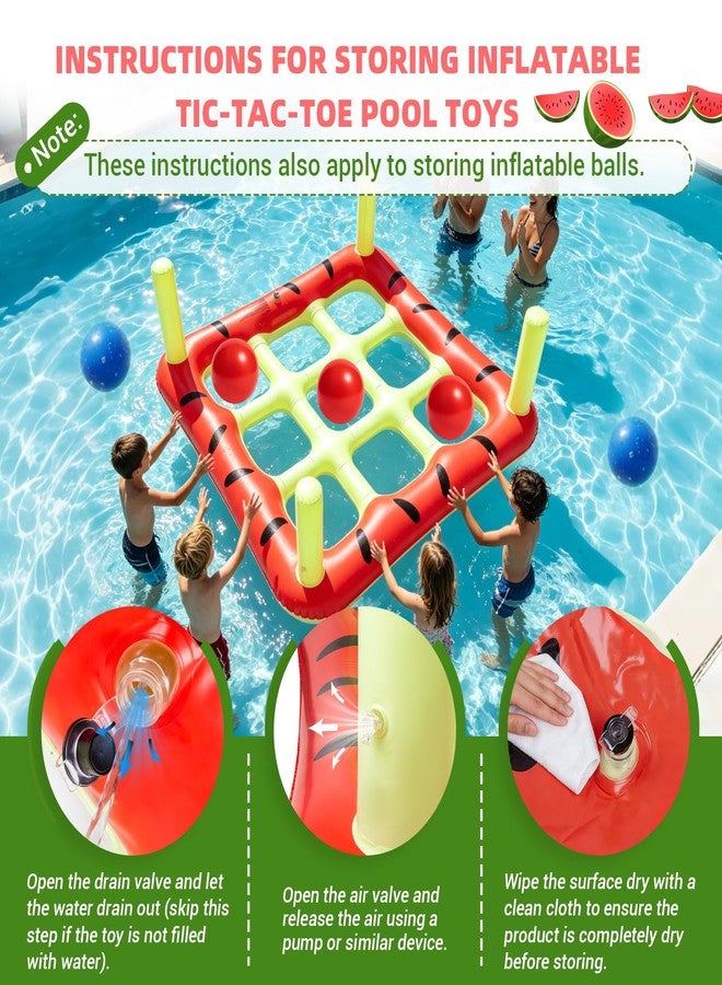 JHMFDDSB Pool Toys Games Set, 2 in 1 Giant Inflatable Pool Tic Tac Toe Game & Ring Toss with Combined Inflation & Water Filling Valve for Adults Kids Family, Shallow Water Beach Yard Activities - Image 4