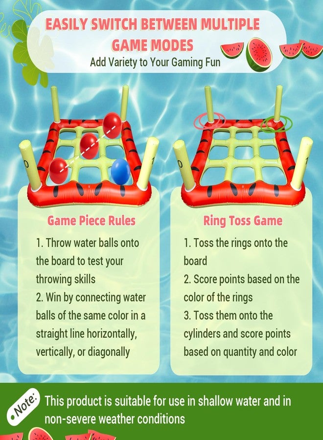 JHMFDDSB Pool Toys Games Set, 2 in 1 Giant Inflatable Pool Tic Tac Toe Game & Ring Toss with Combined Inflation & Water Filling Valve for Adults Kids Family, Shallow Water Beach Yard Activities - Image 5