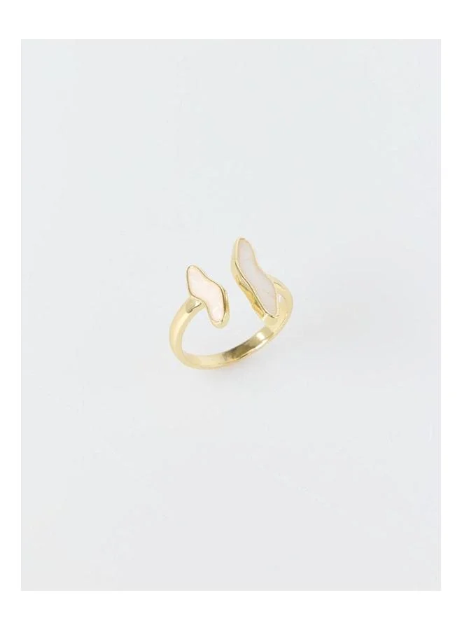 Jimmy Key Gold-Colored Asymmetric Figure Ring.