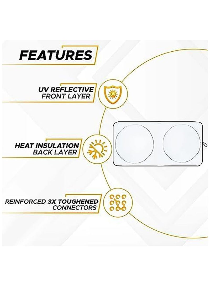 Front Windshield Sun Shade,Thicken 5-Layer UV Reflector Accordion Folding Auto Front Window Sunshade Visor Shield Cover and Keep Your Vehicle Cool,Auto Car Accessories Interior (65 x 37 inches) - Image 2