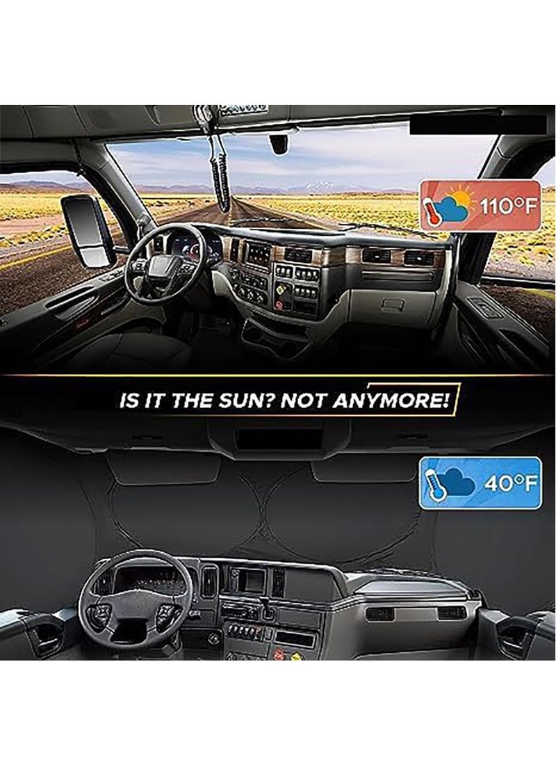 Front Windshield Sun Shade,Thicken 5-Layer UV Reflector Accordion Folding Auto Front Window Sunshade Visor Shield Cover and Keep Your Vehicle Cool,Auto Car Accessories Interior (65 x 37 inches) - Image 5