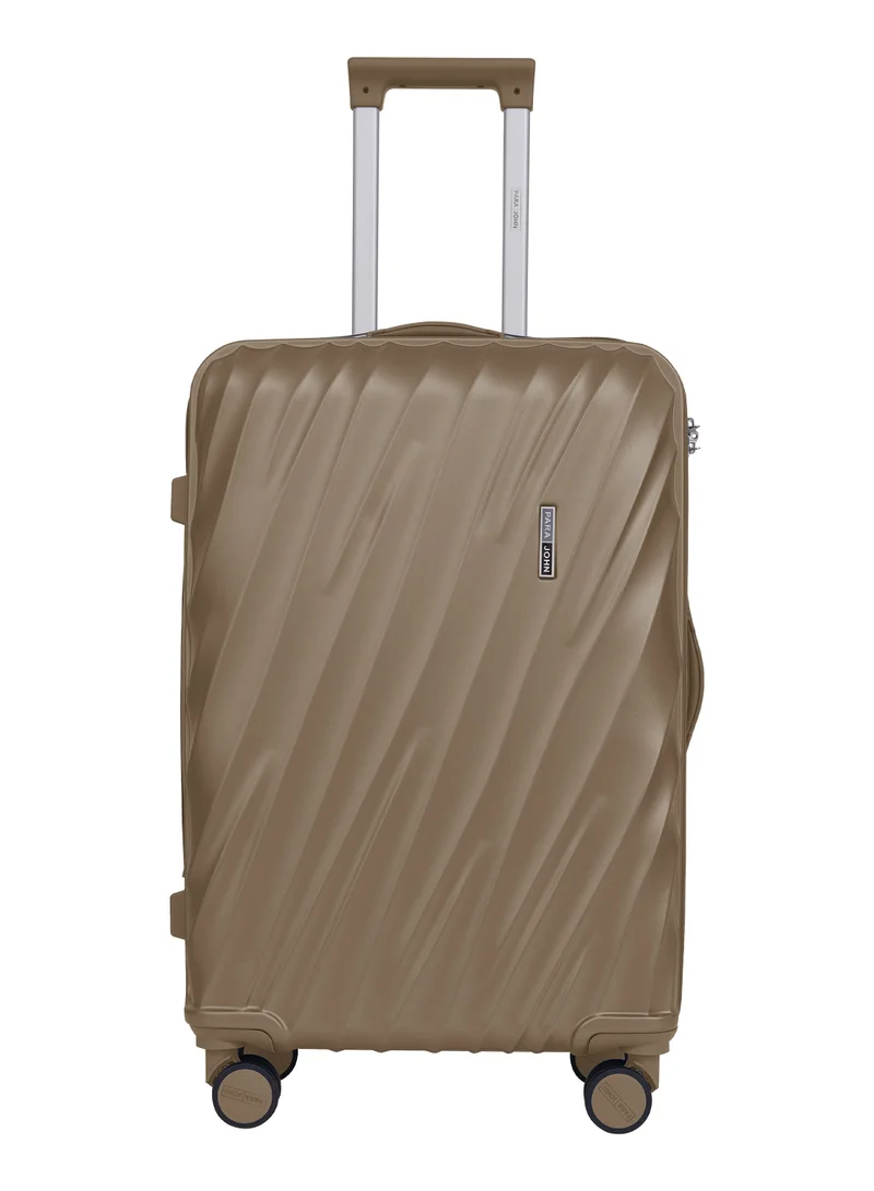PARAJOHN Swirl Series Premium ABS Material 3-Piece Hardsided Luggage Set |Dual 4-Spinner Wheels | Small (10kg), Medium (20kg), Large (30kg) -Coffee