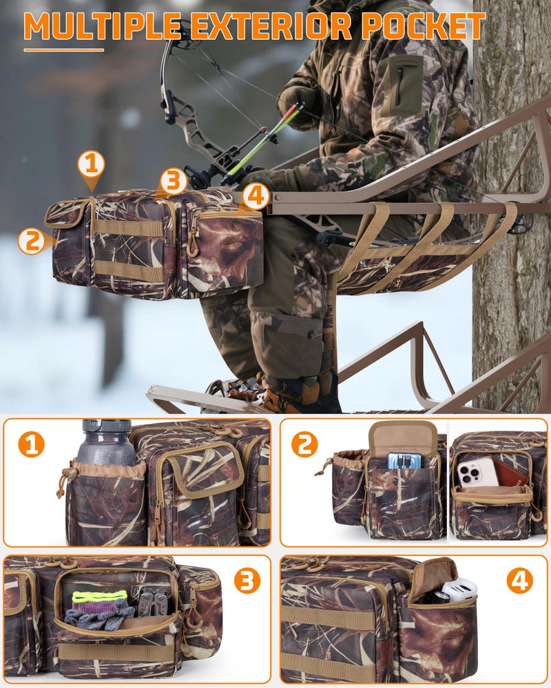 Smasrob Tree Stand Bag with Quieter Buckle Straps, Hunting Bag for Treestand with Multiple Pockets, Fits Most Tree Stands, ATV Bag, Camouflage - Image 3