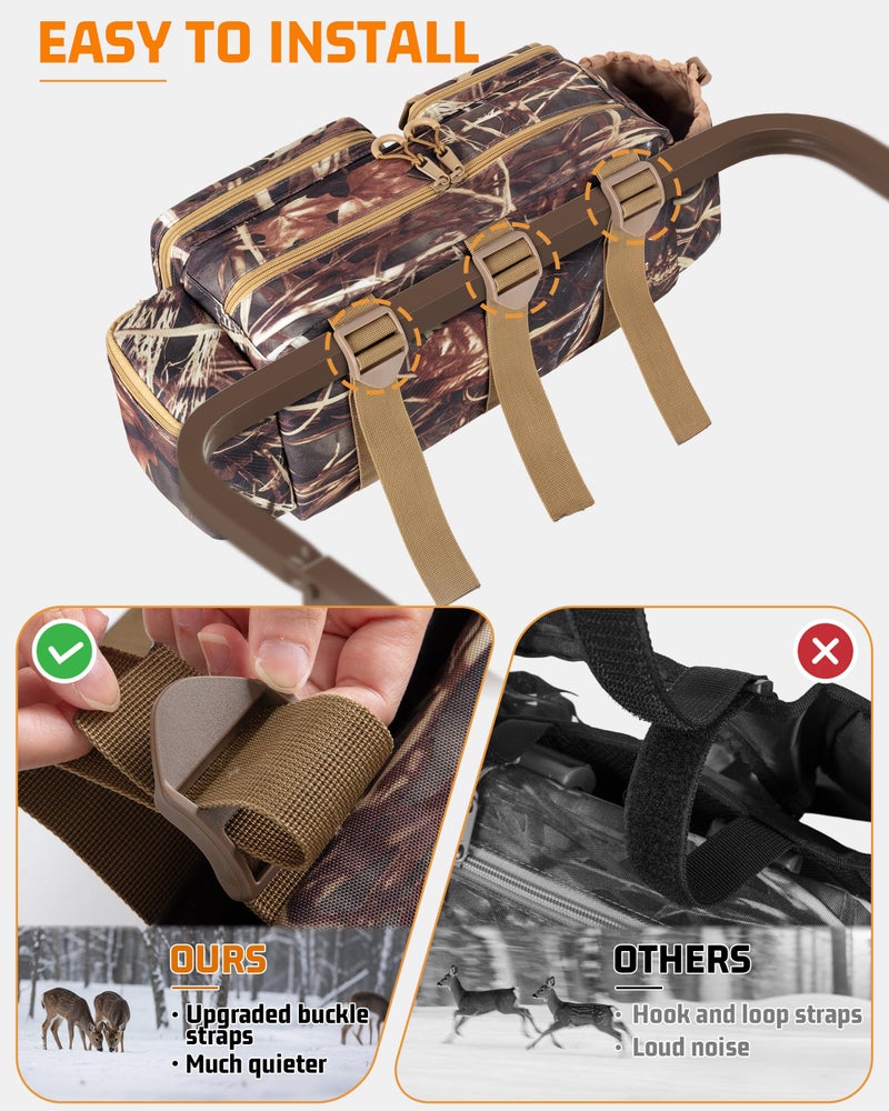 Smasrob Tree Stand Bag with Quieter Buckle Straps, Hunting Bag for Treestand with Multiple Pockets, Fits Most Tree Stands, ATV Bag, Camouflage - Image 4
