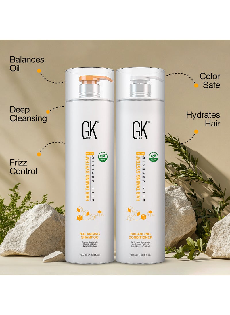 GK Hair Balancing Shampoo and Conditioner Sets (33.8 Fl Oz/1000ml) For Oily & Color Treated Hair Deep Cleansing Ideal for Over-Processed and Environmentally Stressed Hair  - Image 4