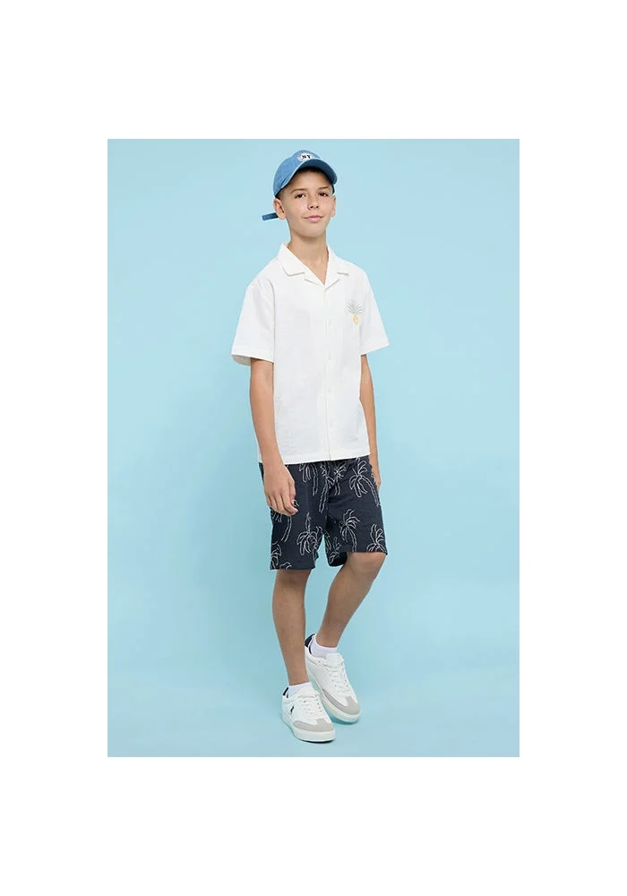 R&b Embroidery Shorts with Drawstring Waist