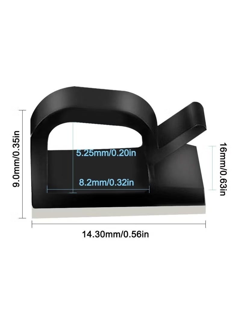 3M 100 Pcs Adhesive Cable Clips, Plastic Cable Cord Organizers Cable Storage Management Clip for Home Office - Black, White - Image 3