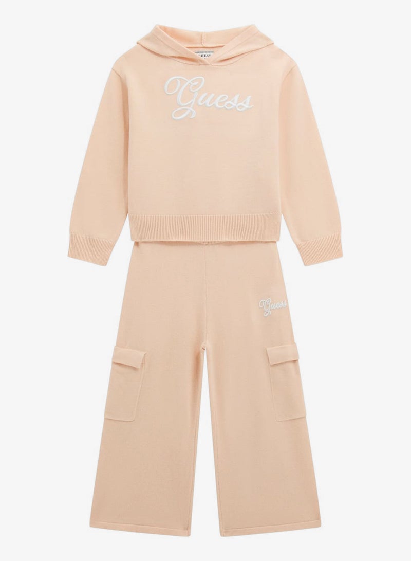 GUESS Kids Crew Neck Top and Sweater Pant Sets - Image 3