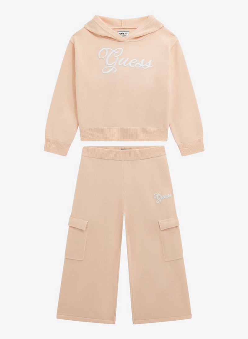 GUESS Kids Crew Neck Top and Sweater Pant Sets - Image 1