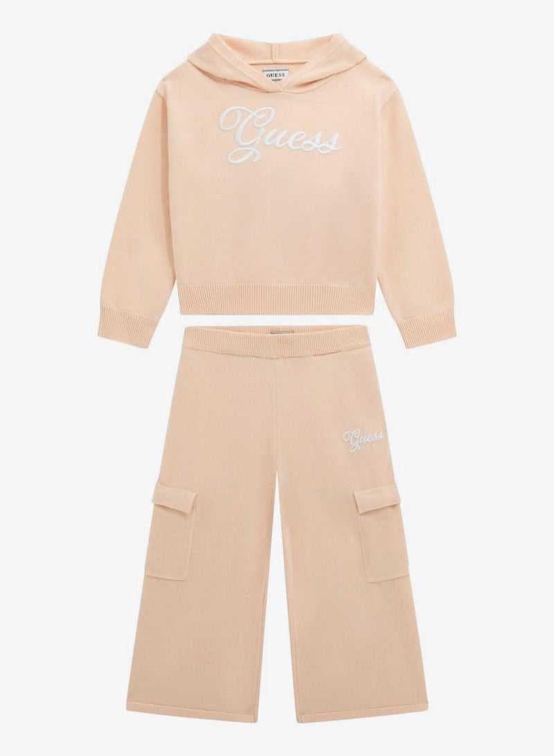 GUESS Kids Crew Neck Top and Sweater Pant Sets - Image 2