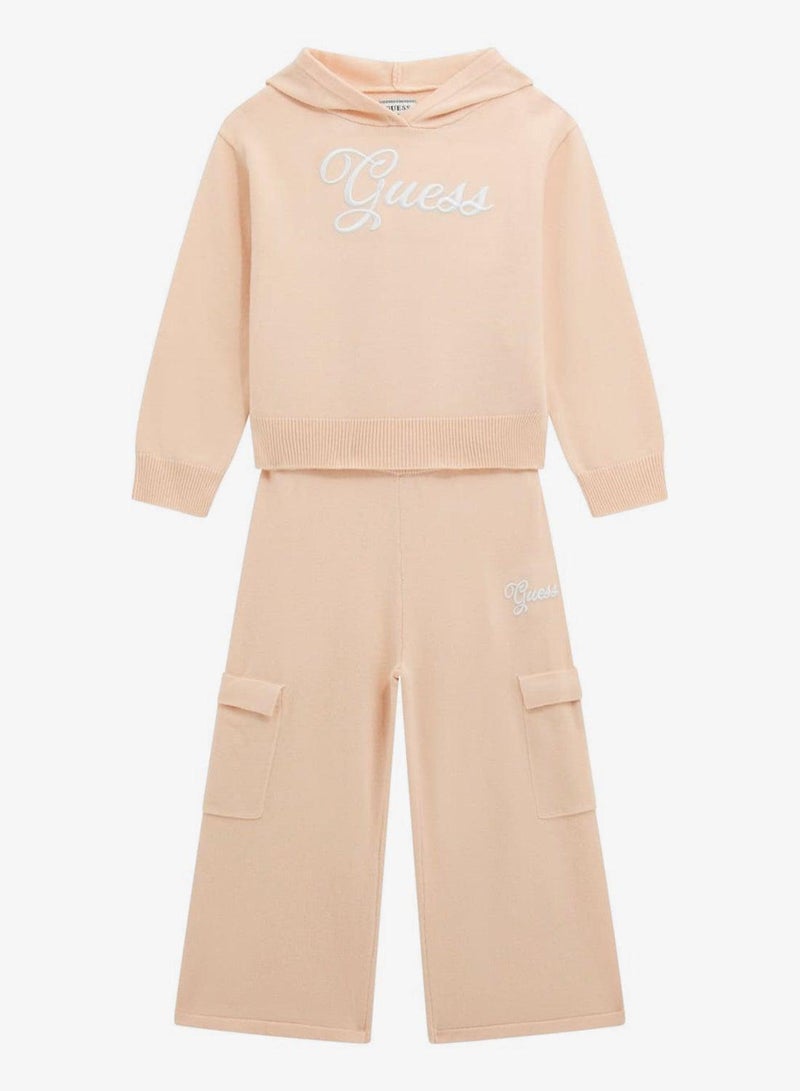 GUESS Kids Crew Neck Top and Sweater Pant Sets - Image 4