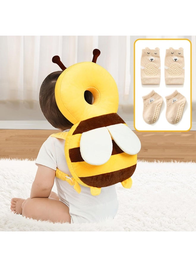 Pucmaoci Baby Head Protector Backpack: Alarm Function, Adjustable and Ultra-Light (Bee) - Image 1