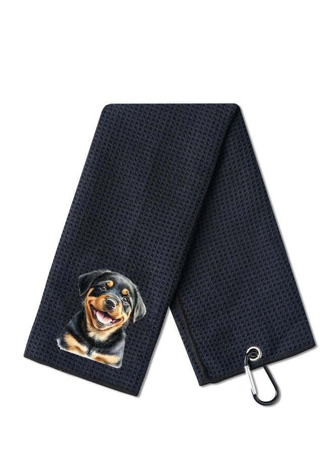 CybGene Rottweiler Gifts Golf Towel, Gifts for Rottweiler Lovers, 15.7“x23.6” Microfiber Golf Towel for Golf Bags for Birthday, Christmas - Image 1