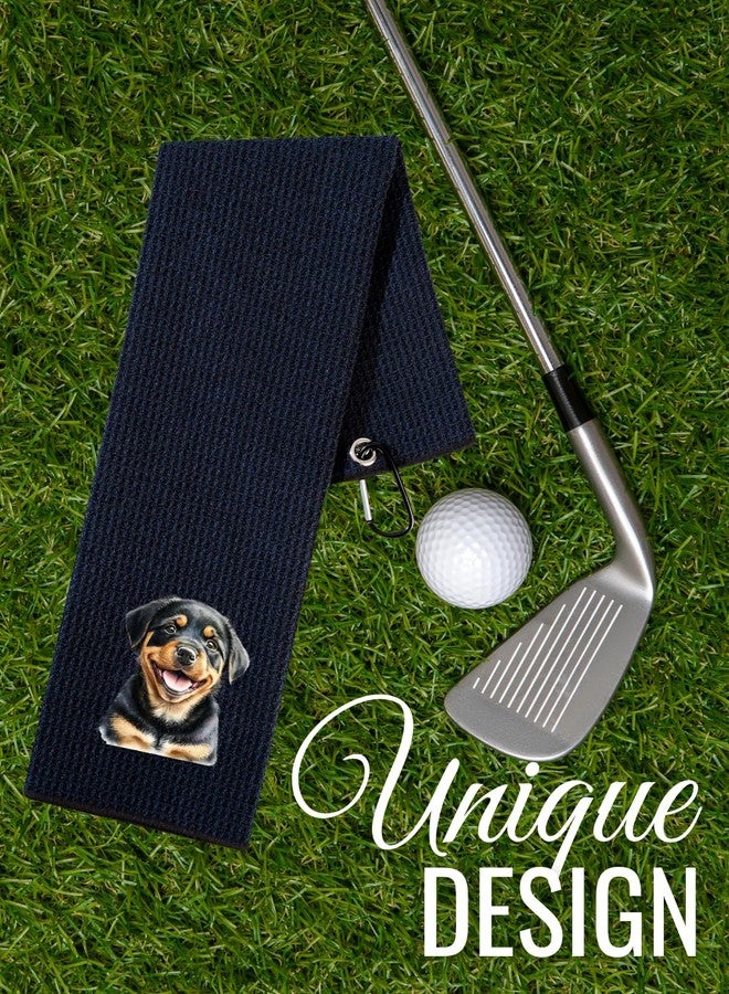 CybGene Rottweiler Gifts Golf Towel, Gifts for Rottweiler Lovers, 15.7“x23.6” Microfiber Golf Towel for Golf Bags for Birthday, Christmas - Image 2