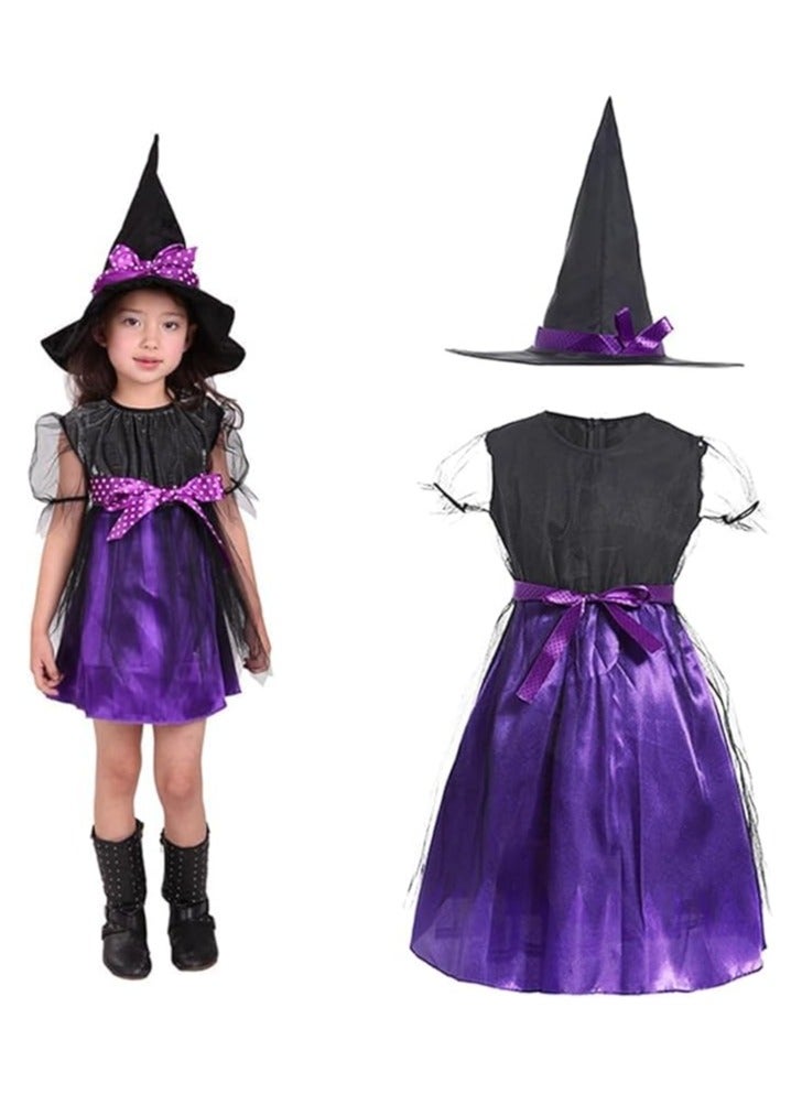 Jorunb Cute Children Halloween Purple Witch Costume for Girls, Toddler Infant Baby Halloween Costume Outfit Cosplay  - Image 1