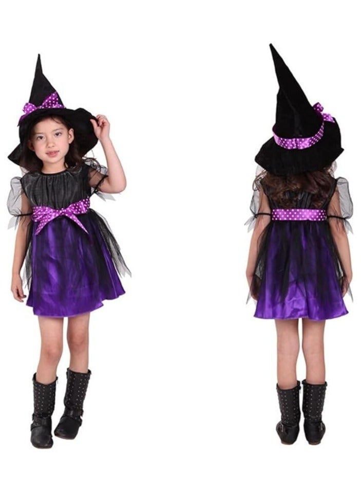 Jorunb Cute Children Halloween Purple Witch Costume for Girls, Toddler Infant Baby Halloween Costume Outfit Cosplay  - Image 2