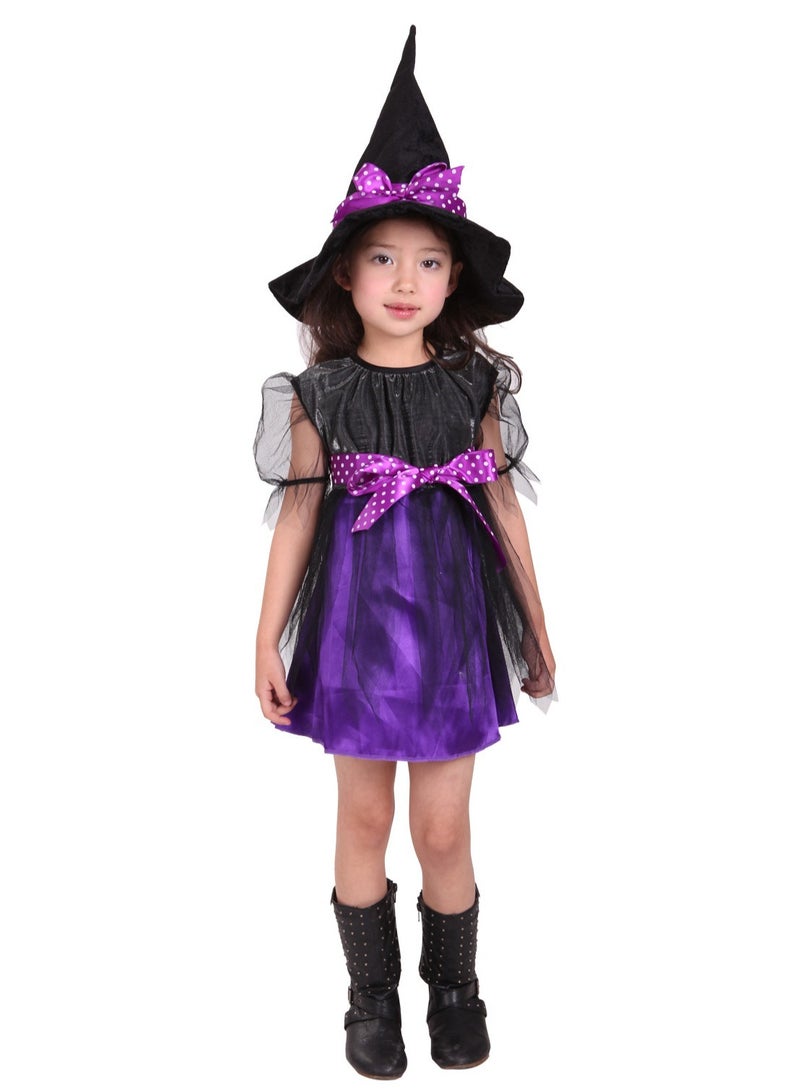 Jorunb Cute Children Halloween Purple Witch Costume for Girls, Toddler Infant Baby Halloween Costume Outfit Cosplay  - Image 4