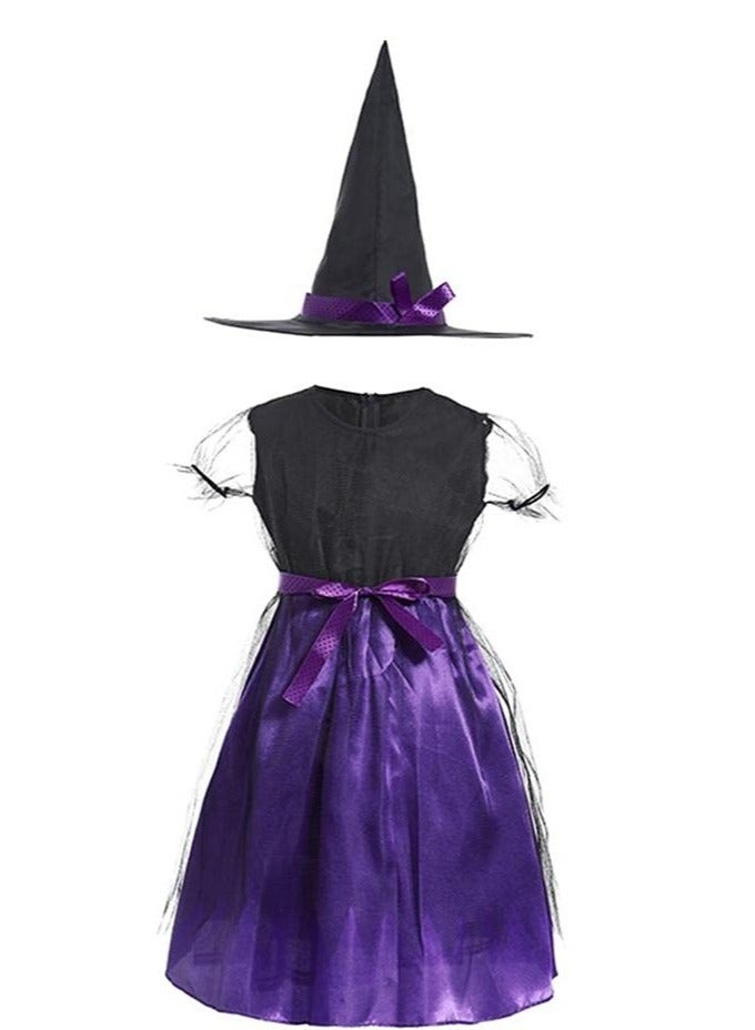 Jorunb Cute Children Halloween Purple Witch Costume for Girls, Toddler Infant Baby Halloween Costume Outfit Cosplay  - Image 5