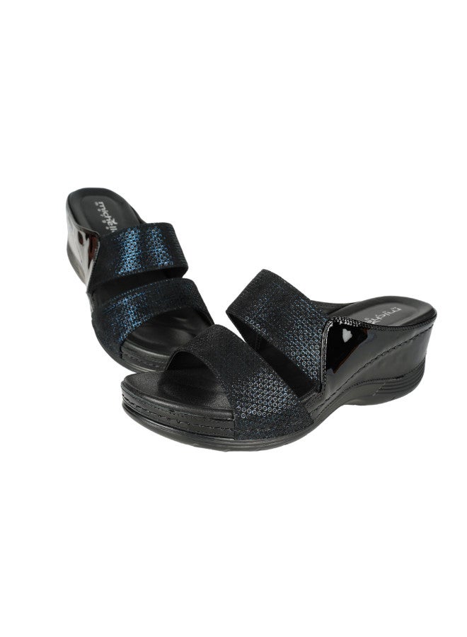 Michelle Morgan 092-2700 Michelle Morgan Ladies Wedge Heel Sandals 2407-5 Blue - Image 1