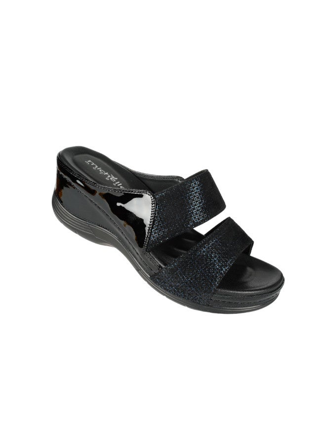 Michelle Morgan 092-2700 Michelle Morgan Ladies Wedge Heel Sandals 2407-5 Blue - Image 3