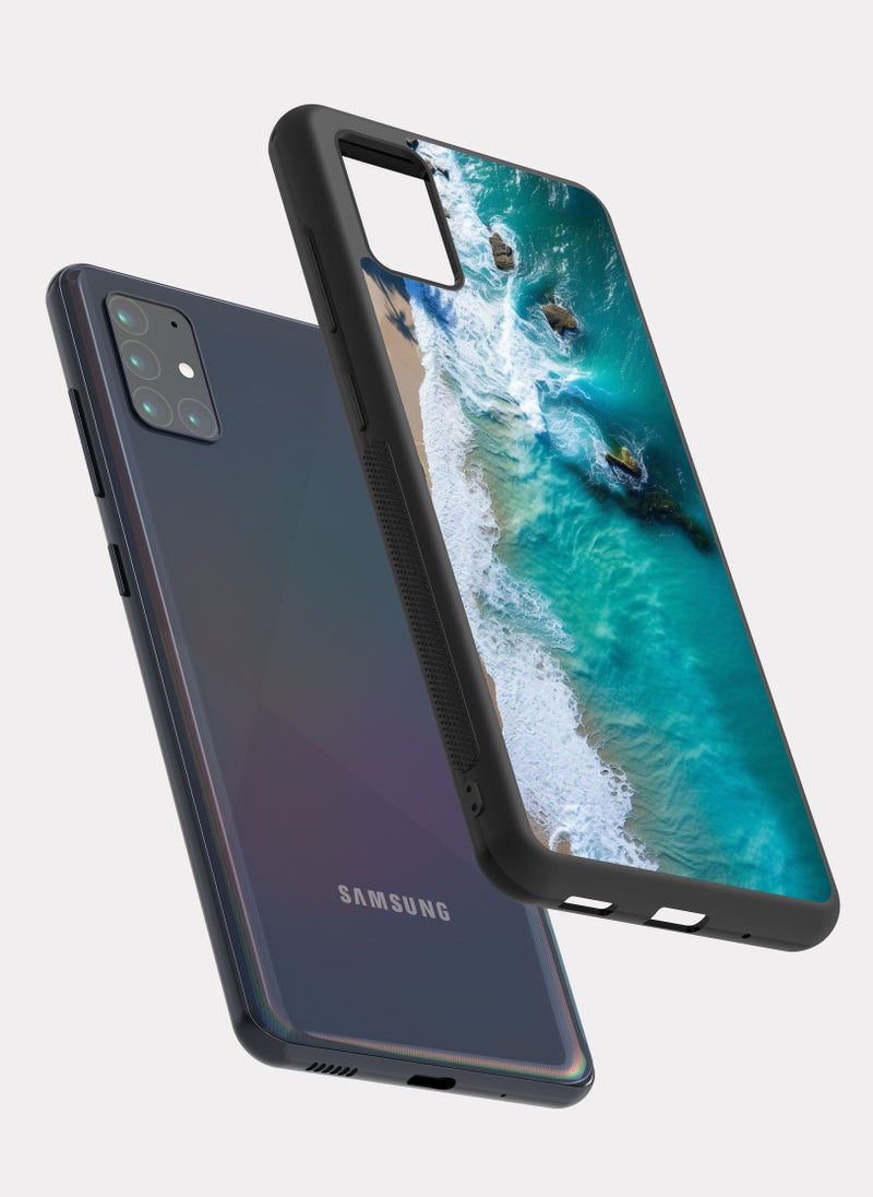 PXLAAT Samsung Galaxy A51 case cover Aerial View Of A Beach - Image 2