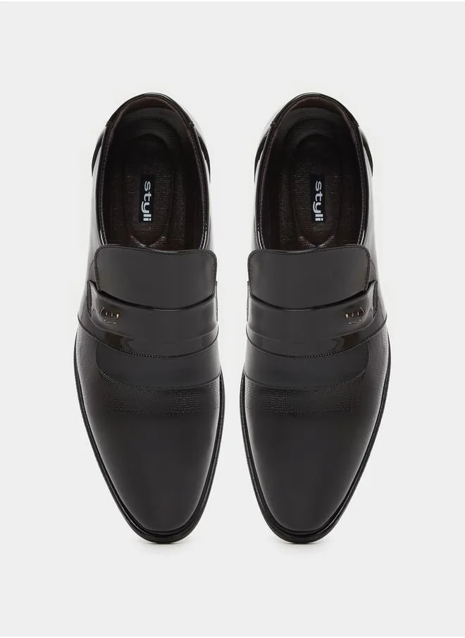 Styli Pointed Toe Slip On Derby Shoes