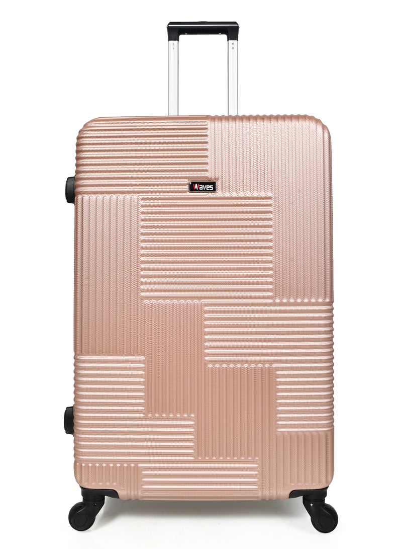 WAVES Hard-Side Luggage Set for Unisex Lightweight 4 Double Wheeled Suitcase with Built-In Type Lock (Set of 3 Pcs,ROSE GOLD) - Image 5