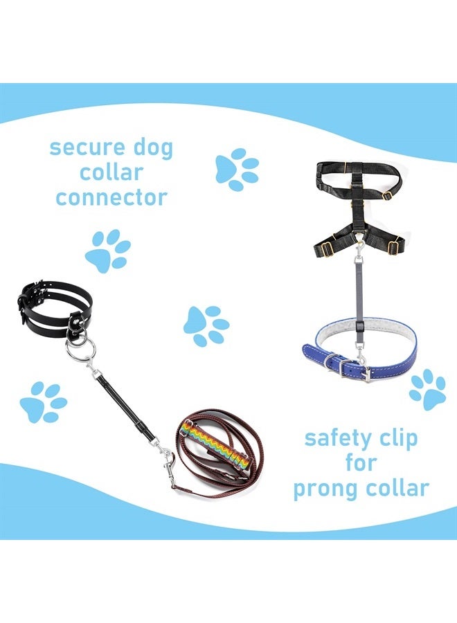 COBEE Dog Collar Clips, 2 Pcs Reflective Nylon Prong Collar, Backup Collar, Safety Adjustable Pet Dog Collar Harness Connector, Double Ended Backup Clasp Clip for Dog Puppies(Black, Gray) - Image 4
