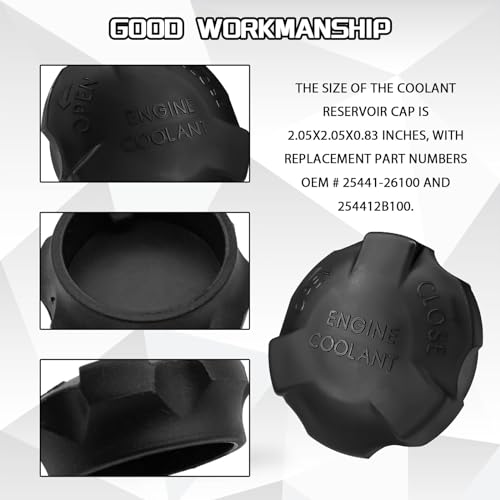 tobenbone Car Radiator Cover Coolant Reservoir Cap, Engine Radiator Reservoir Tank Cap, Coolant Cap Replacement Car Accessories OEM#25441-26100,254412B100, Compatible with Kia Optima Hyundai Accent - Image 3