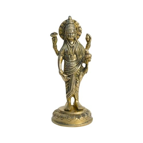 TREEMAISON Brass Dhanvantri Statue/Idol for Vastu Shastra and Feng Shui Remedies for Home Decor Statue/SHOWPEICE Product Decorative Items/VASTU Remedy, 7 x 7 Cm - Image 1