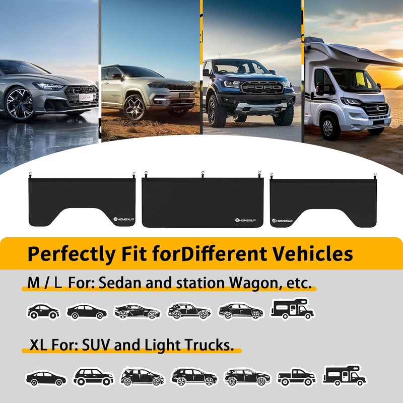HOMEXUP 3-Piece Magnetic Fender Covers for Mechanics - 25 Strong Magnets & 7 Hooks - Dual-Layer Car Fender Protector Mats, Waterproof, Universal Fit for Sedans,SUV,Station Wagons with Storage Bag（Size XL） - Image 2