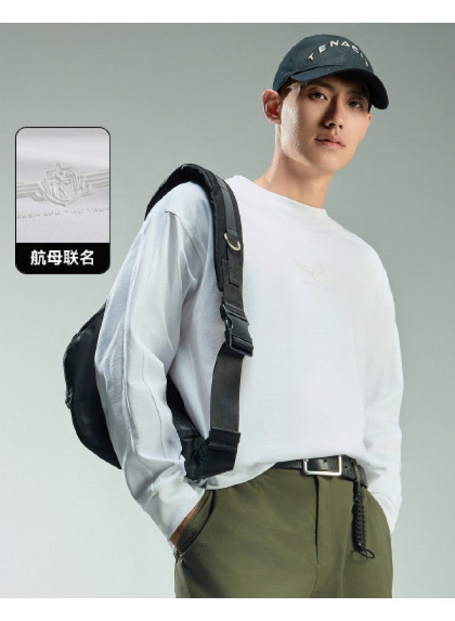 Cabbeen Men's T-shirt With 3d Print Design, American Casual Style, Autumn Long Sleeve T-shirt - Image 1