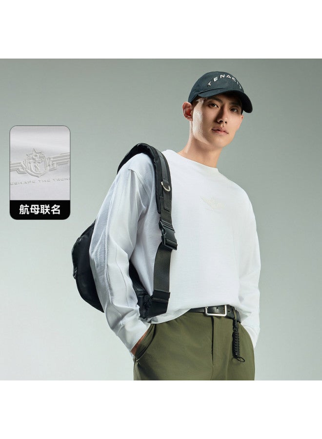 Cabbeen Men's T-shirt With 3d Print Design, American Casual Style, Autumn Long Sleeve T-shirt - Image 2