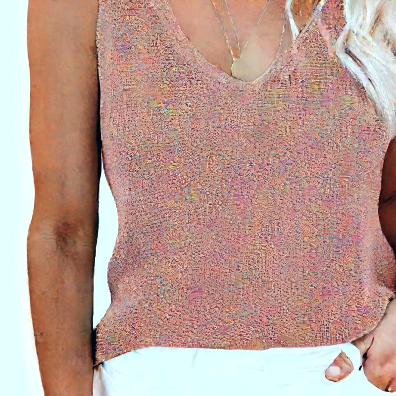 Sleeveless Knit Tank Top Women Summer Casual Vest - Image 3