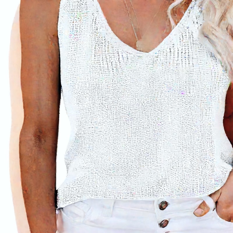 Sleeveless Knit Tank Top Women Summer Casual Vest - Image 2