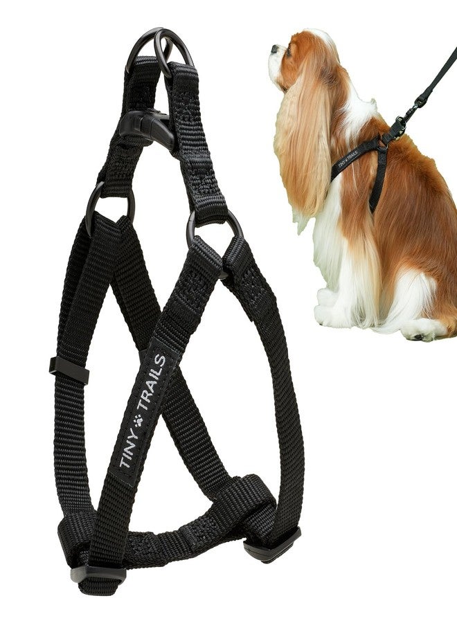 Tiny Trails Step-in Dog Harness for Medium Sized Breeds – Adjustable No-Pull Soft Vest, Secure, Lightweight & Comfortable Premium Nylon, Black (Medium – 18"-26" Chest Girth) - Image 1
