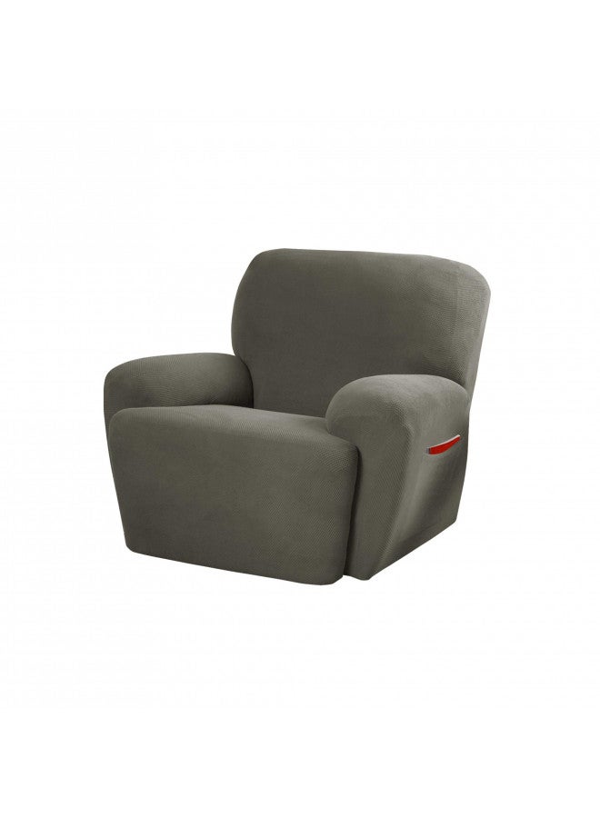Maytex 4300319 MAYTEX Pixel Ultra Soft Stretch 4 Piece Recliner Arm Chair Furniture Cover Slipcover with Side Pocket, Dusty Olive Green - Image 1