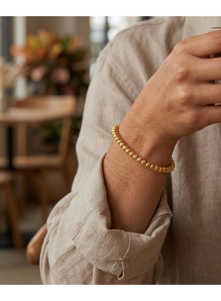 Luxuria Women's stainless steel bracelet, gold color, with an elegant beaded design – a bracelet for girls and women - Image 2