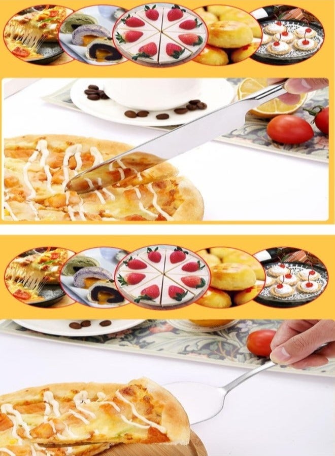 Cake Serving Set Wedding Cake Knife and Server Set Cake Cutting Utensils Stainless Steel Cake Cutter Serrated Cake Knife Professional Dessert Server for Cake Cheese Pie Pizza - Image 3