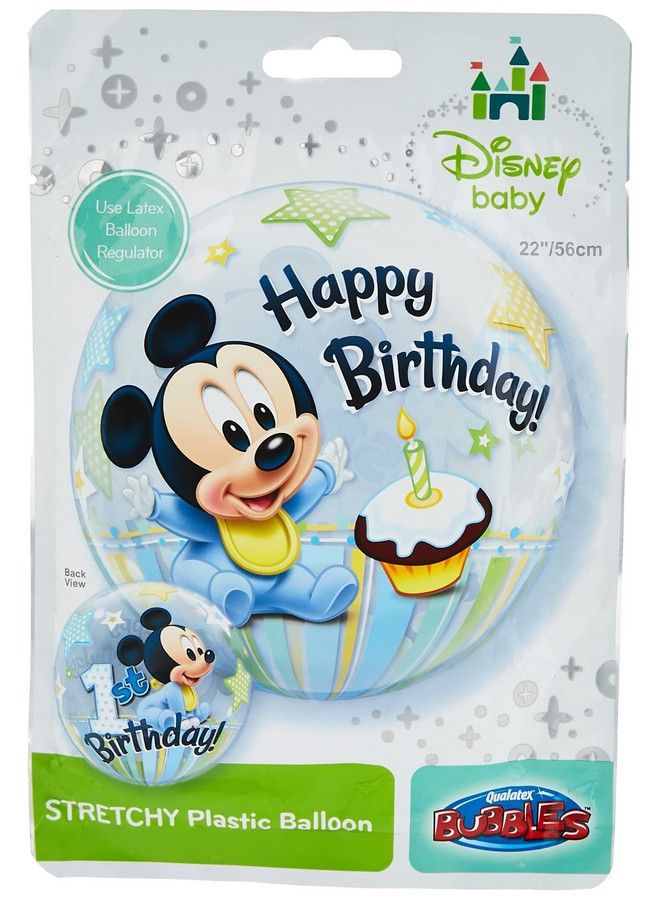 Qualatex Mickey Mouse 1St Birthday 22 Inch Single Bubble Balloon - Image 2