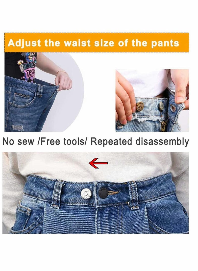 Excefore 4Pcs Button Pin for Jeans No Sew and No Tools Instant Jean Button Pins for Pants, Replacement Buttons, Simple Installation, Reusable and Adjustable  - Image 2