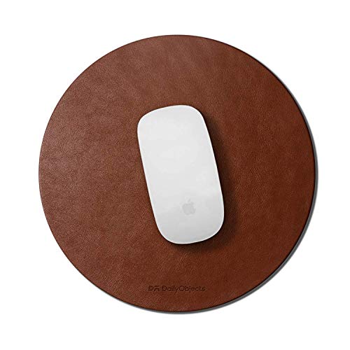 DailyObjects Orb Mouse Pad | Extended for Laptop, for PC, and Wireless Mouse | Handcrafted | Anti-Slip, Anti-Skid | Large Premium Vegan Leather Finish for Home, Office, Gaming - Tan - Image 1