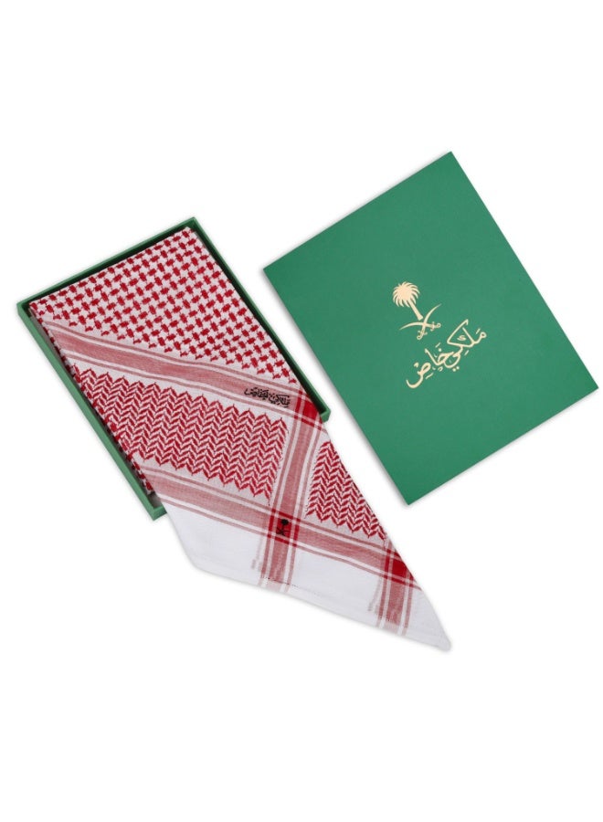 شماغ ملكي خاص من القطن الطبيعي 100% - احمر فاتح