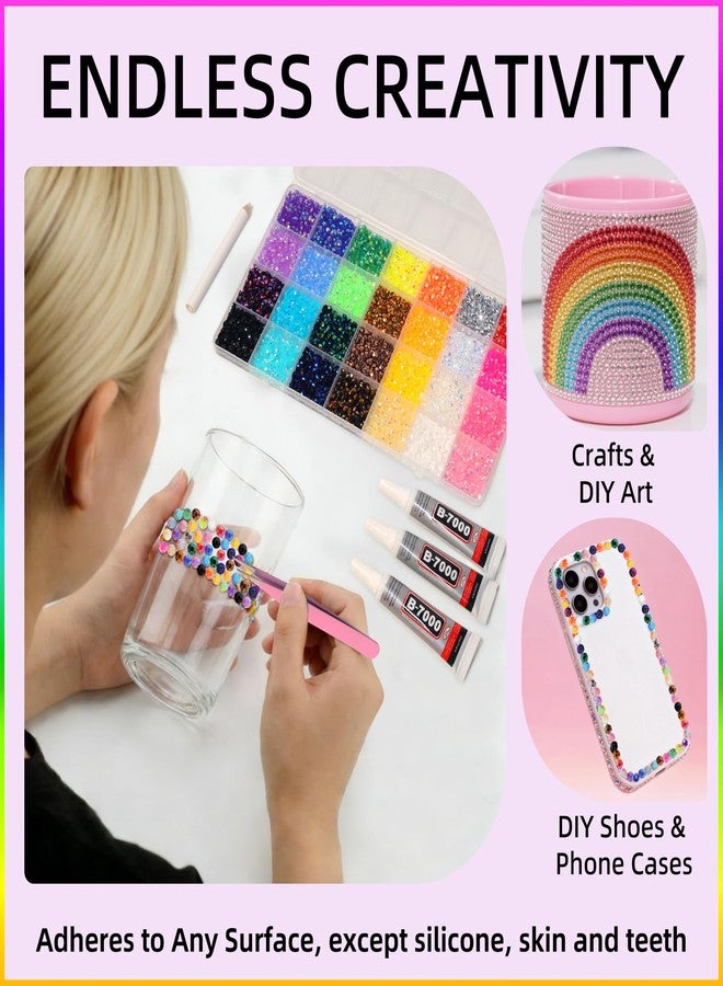 Uotey 20000Pcs Color 4mm Rhinestones Bedazzling Kit with Tools, Resin Rhinestones for Bedazzling, Flatback Resin Gems for Crafts, Bedazzler Kit for Diamond Art Clothing Shoes Makeup Tumblers - Image 3
