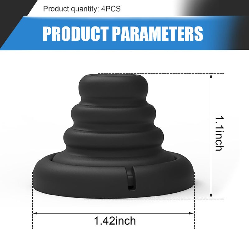 MOXRUQ 4 PCS Car Silicone Cushion Pads, Airbag Shock Absorber, Car Door Anti-Collision Buffer, Universal for Cars Trucks (Black) - Image 2