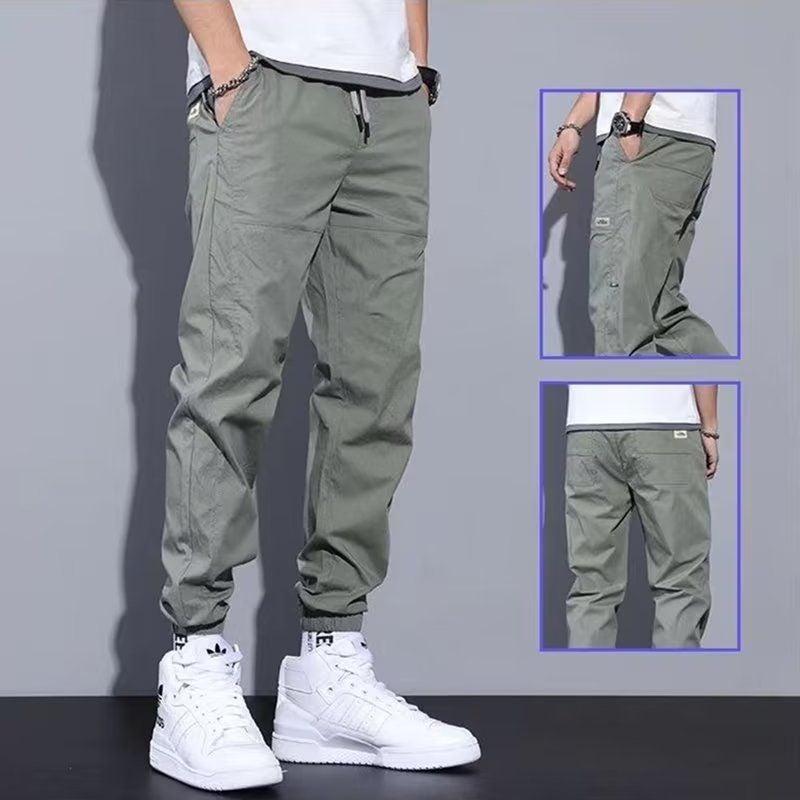 Casual Pants Men's Loose Breathable Ankle Pants Overalls Men's Summer Thin Quick-drying Pants Korean Fashionable Pants Men's - Image 3