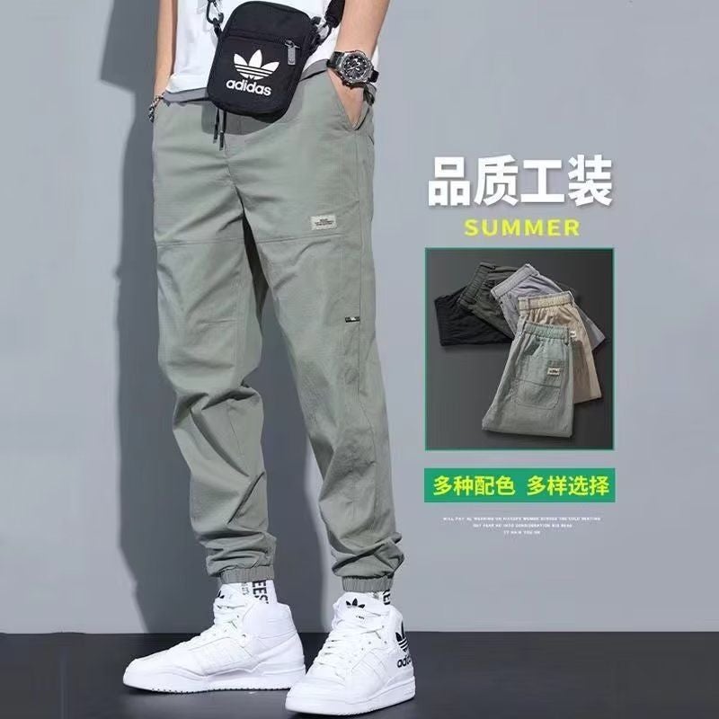 Casual Pants Men's Loose Breathable Ankle Pants Overalls Men's Summer Thin Quick-drying Pants Korean Fashionable Pants Men's - Image 2