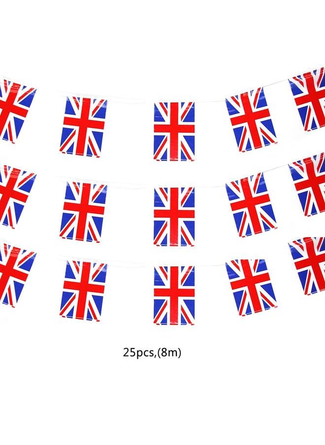 Thoraya - Union Triangular Bunting 25pcs British Flags 70th Anniversary England Flag Bunting for Queen s Platinum Jubilee Pub Royal Party Decor - Image 1