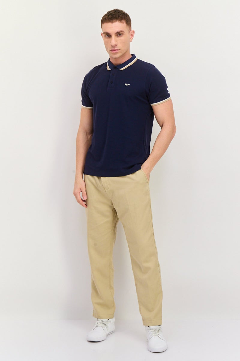 Threadbare Men Regular Fit Short Sleeve Embroidered Logo Polo Shirt, Navy - Image 4