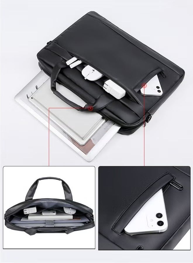 YELIN 15.6 Inch Laptop Bag Lightweight Computer Bag Travel Business Handbag Briefcase Water Resistance Shoulder Messenger Bag for Men and Women Work Office  - Image 2